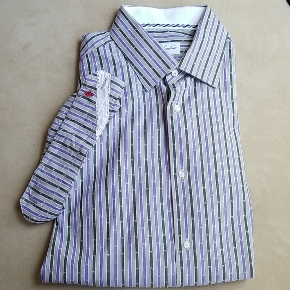 Robert Graham Striped Button Down 16.5